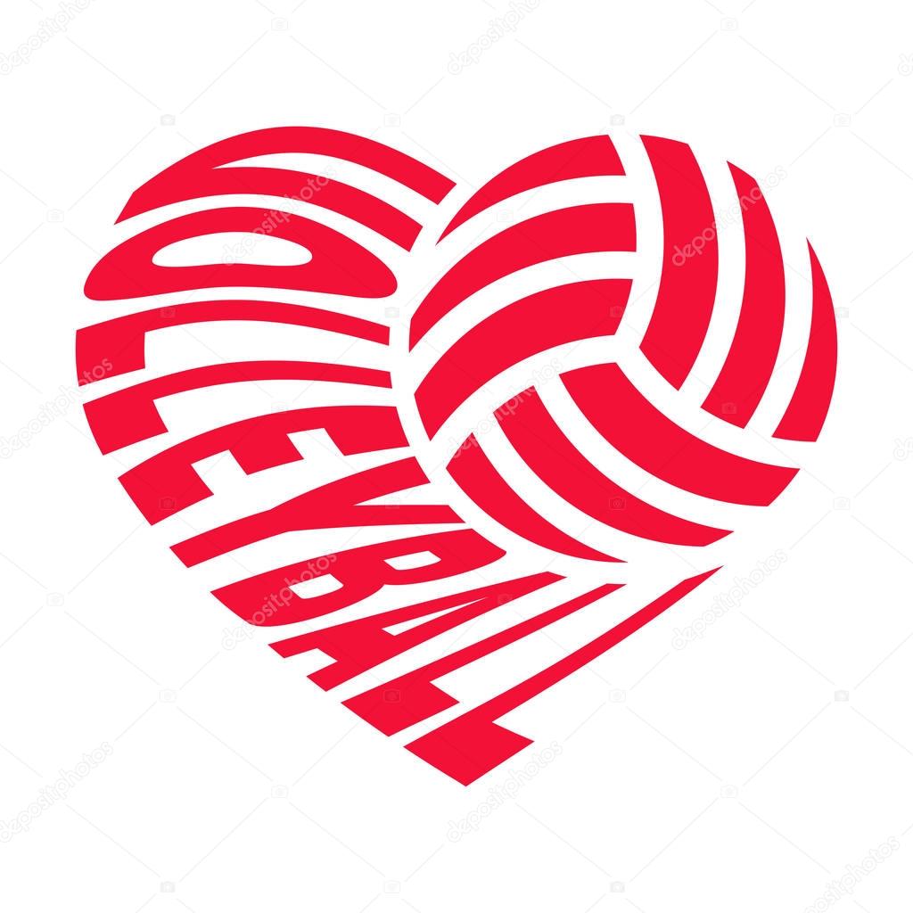 Download Volleyball in heart — Stock Vector © Olisia #168089288