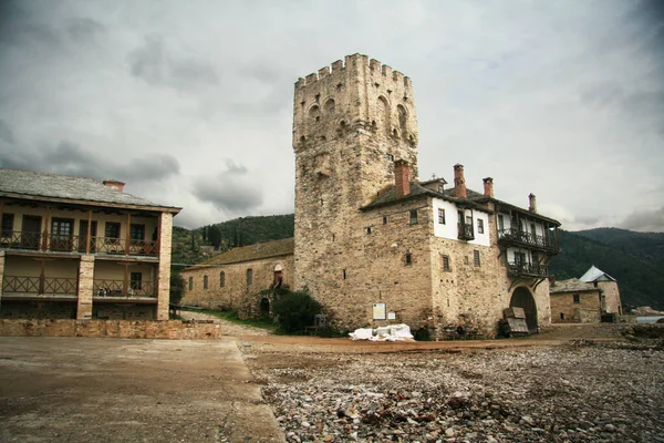 Pier Monastery Zografou Athos Greece — Stock Photo, Image