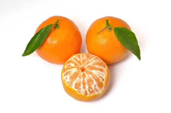 Clémentine orange sur fond blanc — Photo