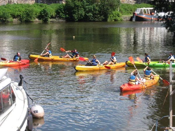 Kajaki Erdre Nantes — Zdjęcie stockowe