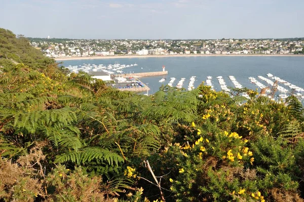 Erquy Harbor seen from headland — Stock Photo, Image