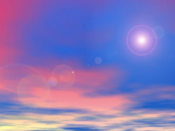 Сонце на фоні неба заходу сонця - 3D рендеринг — стокове фото