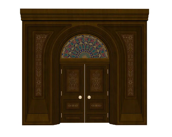 Wood entrance - 3D render — Stock Photo, Image