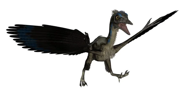 Dinosaur Archaeopteryx pták přistání - 3d vykreslení — Stock fotografie