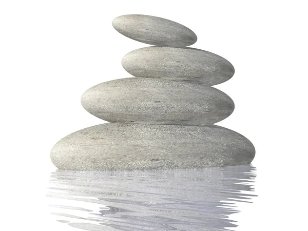 Zen stones balance - 3D render — Stock Photo, Image