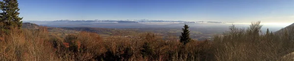 Mont Blanc maciço e montanhas dos Alpes, França — Fotografia de Stock