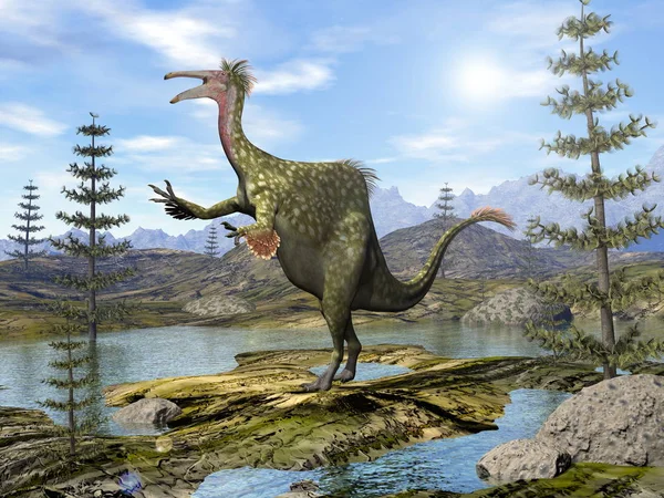 Dinosauro Deinocheirus - rendering 3D — Foto Stock