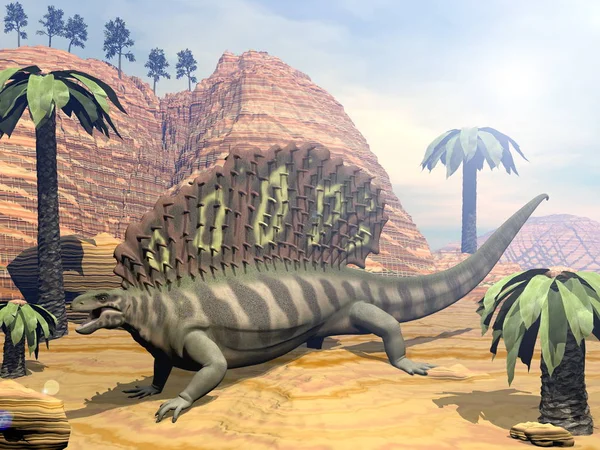 Edaphosaurus dinoszaurusz - 3d render — Stock Fotó