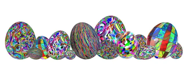 Färgglada ägg till påsk - 3d render — Stockfoto