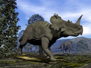 Centrosaurus dinozorlar - 3d render