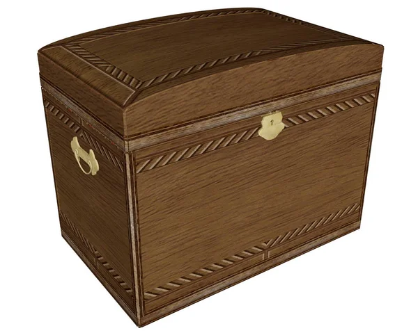 Gran caja de madera vintage - 3D render —  Fotos de Stock