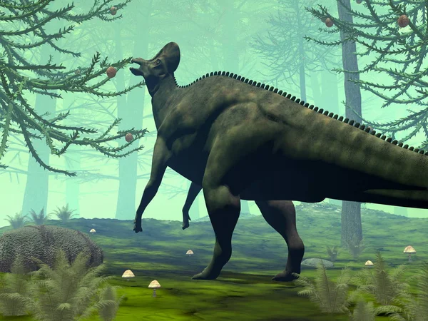 Comida de dinosaurios Corythosaurus - 3D render — Foto de Stock