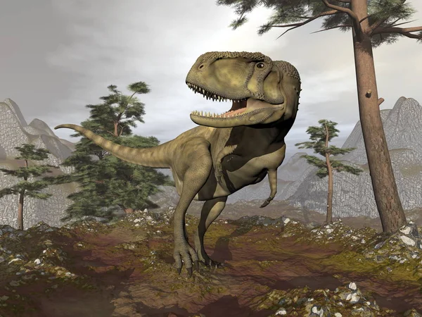 Dinosaurio Abelisaurus - 3D render — Foto de Stock