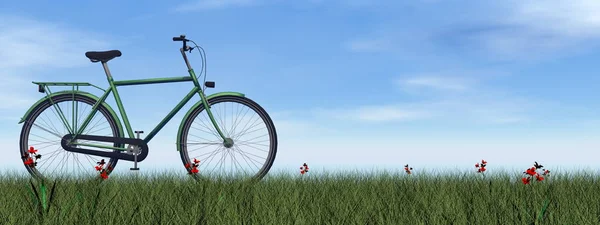 Bicicleta suave verde - renderização 3D — Fotografia de Stock