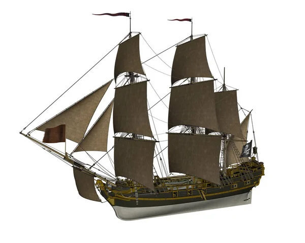 Navio pirata renderização 3D — Fotografia de Stock