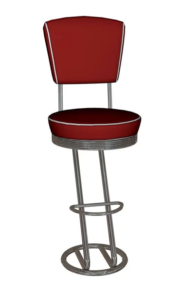 Taburete de bar rojo - 3D render — Foto de Stock