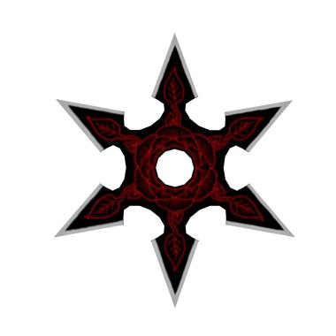 Ninja yıldızı Shuriken - 3d render