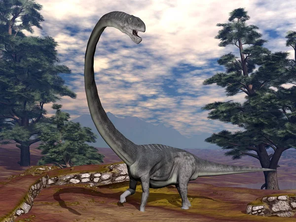Omeisaurus dinosaurus - 3D vykreslení — Stock fotografie