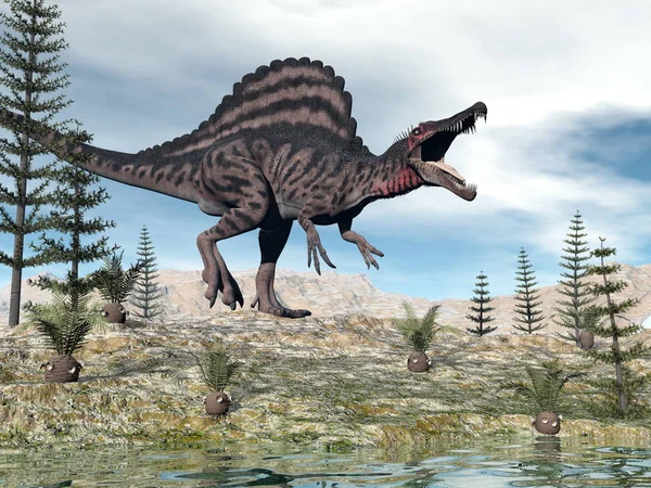 Spinosaurus dinosaur - 3D render — Stock Photo, Image