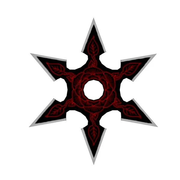 Ninja Star Shuriken - 3d render — Stock Fotó