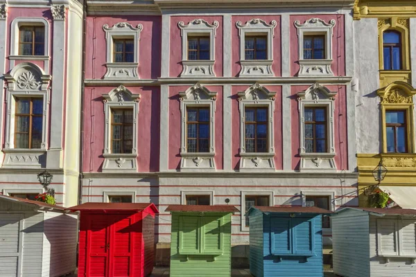 Kleine houten huisjes in Varazdin, Kroatië — Stockfoto