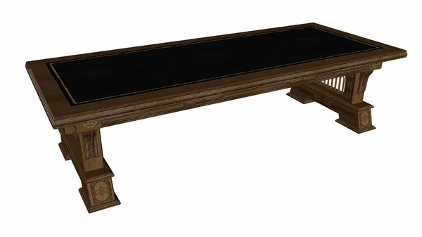 Dřevěné retro stolní - 3d vykreslení — Stock fotografie