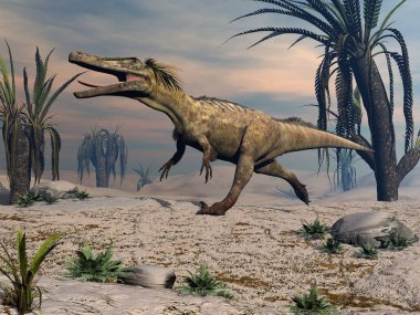 Austroraptor dinozor - 3d render yürümek