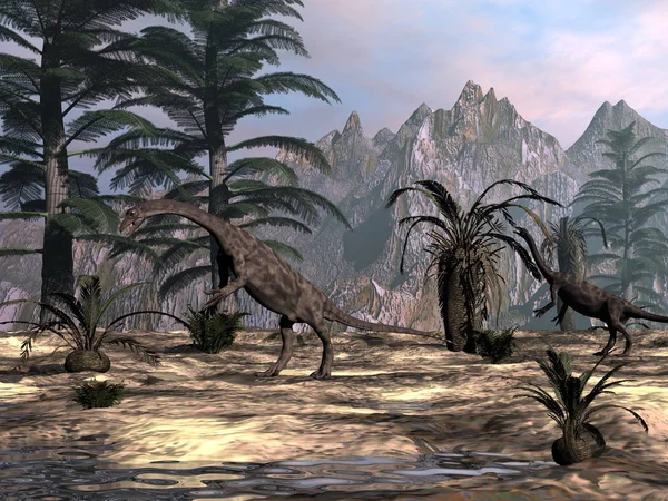 Anchisaurus dinozorlar - 3d render — Stok fotoğraf