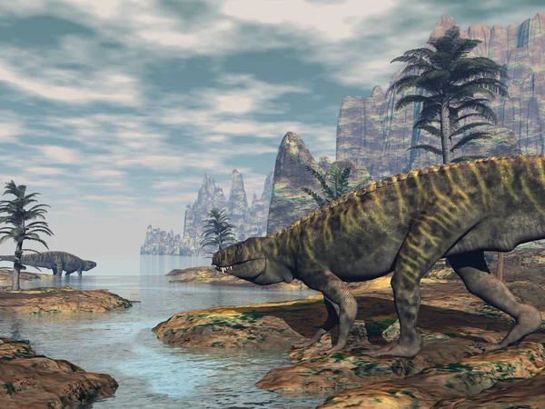 Dinossauros Batrachotomus renderizar 3D — Fotografia de Stock
