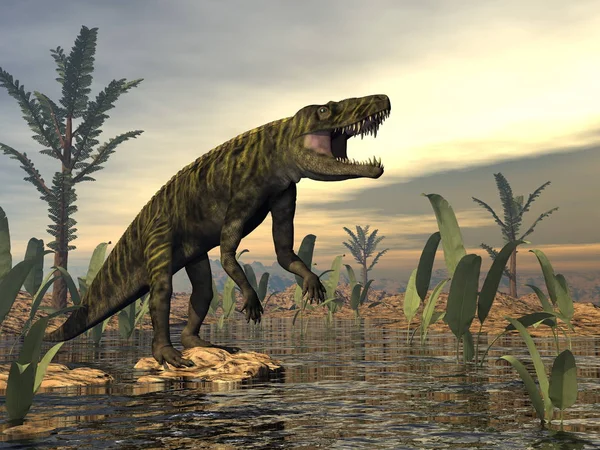 Batrachotomus dinosaur-3D render – stockfoto