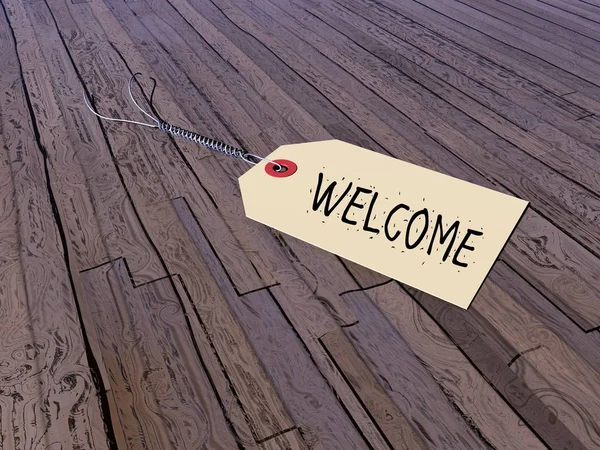 Tag for welcome - 3D render — Stock Photo, Image