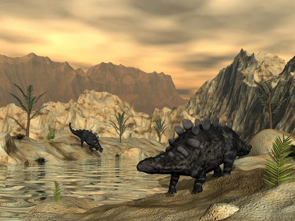 Динозавры крихтонзавра - 3D рендеринг — стоковое фото