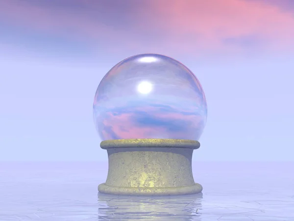 Magic crystal ball for fortune teller - 3D render