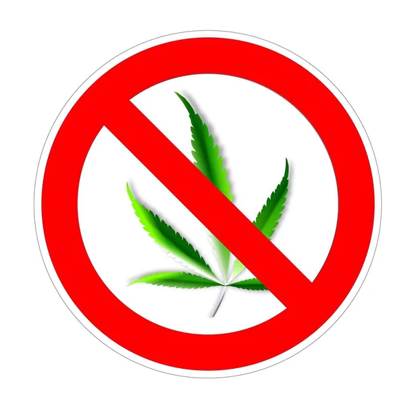 Предупреждающий баннер нет конопли конопли, не допускается марихуана символ, запрет гашиш красный знак запрета — стоковое фото