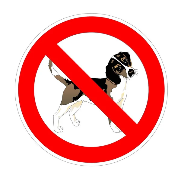 Ningún signo prohibido perro, símbolo de prohibición roja — Foto de Stock