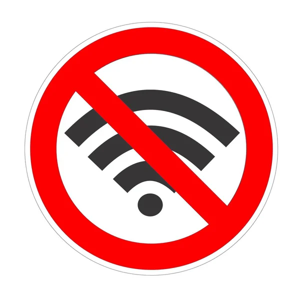 No wifi forbidden sign, red prohibition symbol — Stock Photo, Image