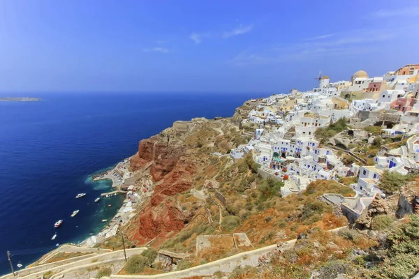 Kilátás Oia falu a Caldera, Görögország — Stock Fotó