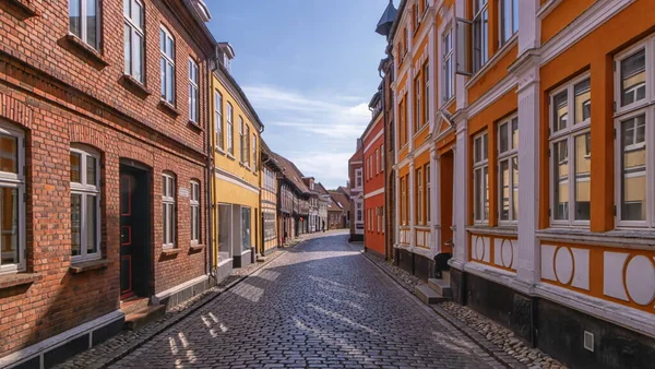 Street in medieval city of Ribe, Denmark — Stockfoto