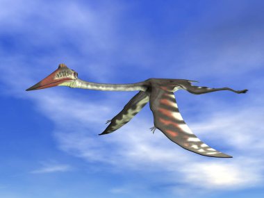 Quetzalcoatlus barışçıl bir şekilde uçuyor.