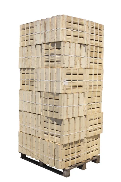 Stacked wooden crates on a pallet — Stock Photo, Image