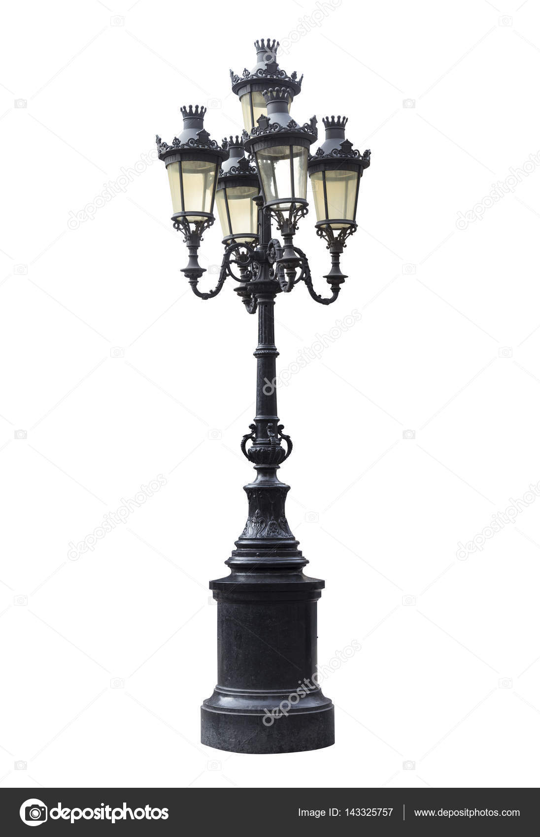 Old lamp post isolated on white Stock Photo by ©RLagui 143325757