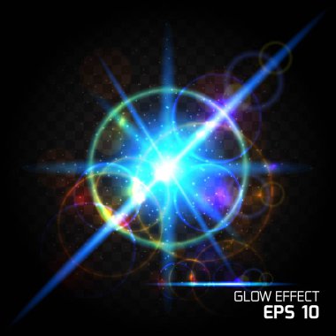 Parçacık, parlak ışık efektleri mavi sihirli top etkisi. Toz kıvılcım lüks tasarım parlak arka plan kızdırma, parlak parlama ışık sonuç açık koyu arka plan üzerinde parlayan