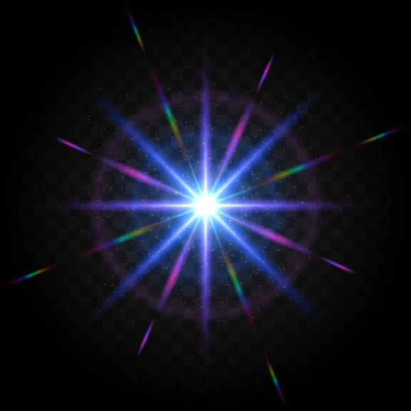 Effekten av partiklar som flyger i olika riktningar lysa, lyser gnistor damm lyxig design rik bakgrund. Effekten av solljus belysning. Lyxiga golden — Stock vektor