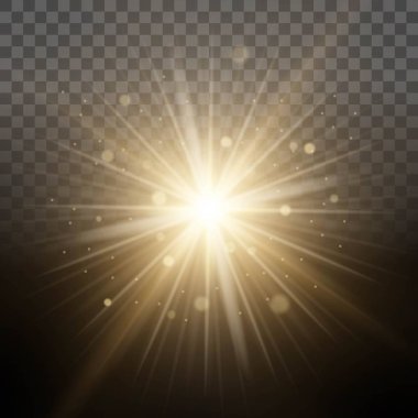Parlak ışık büyülü aydınlatma, arka plan şeffaf lens etkisi kızdırma. Arka plan değiştirmek kolay. Vektör çizim