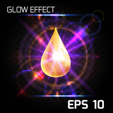 Düşen altın damla yağ, bal, parlak yanardöner kızdırma parlak pembe çiçekler lens etkisi ışınları ile lüks arka plan