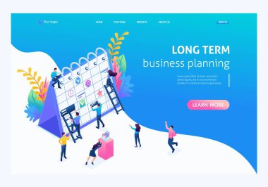 Isometric konsepti uzun vadeli bir iş planlama stratejisi yaratıyor. İniş sayfası kavramları ve web tasarımı