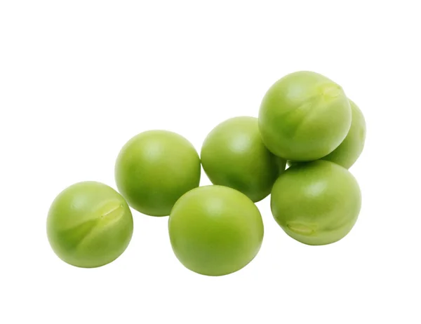 Groene erwten geïsoleerd op de witte achtergrond — Stockfoto