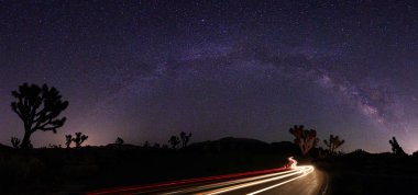 Samanyolu yıldız Panorama manzara ışık boyalı