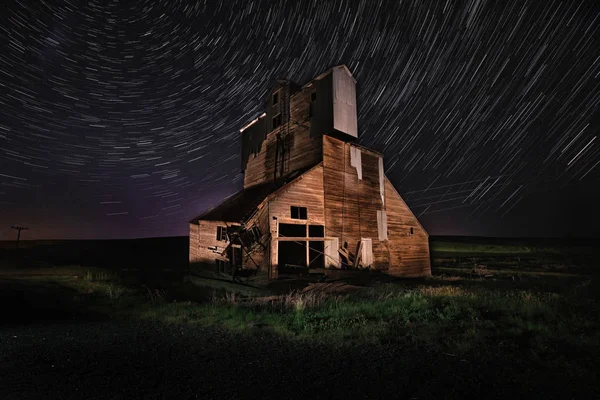 Star iz gece zaman Lapsed pozlama Palouse Washington — Stok fotoğraf
