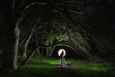 Yaratıcı ışık boya renk ile tüp manzara ile aydınlatma